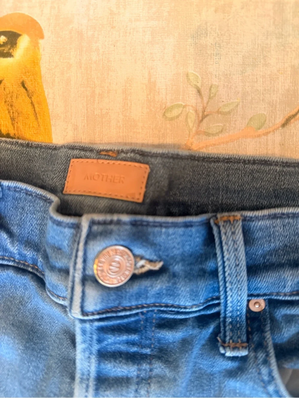 MOTHER high waisted hover denim in across the finish line